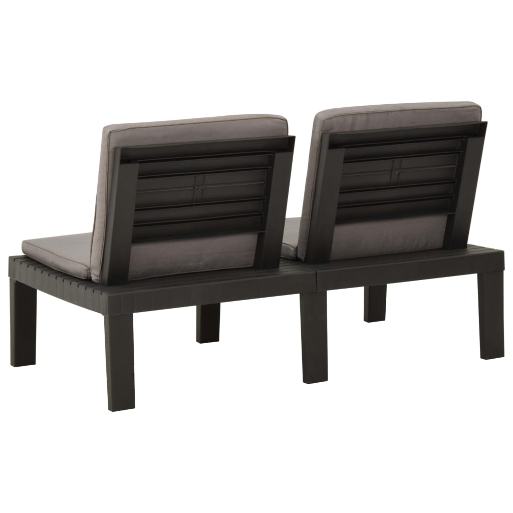 Set Divani da Giardino con Cuscini 6 pz in Plastica Grigio
